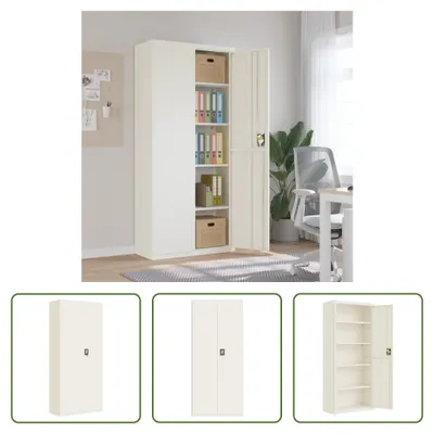 Produktbild von The Living Store Aktenschrank Weiß 90x40x200 cm Stahl