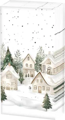 Produktbild von Ambiente Papiertaschentücher Winterdorf 21x21 cm 10 Stk