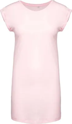 Produktbild von Kariban Damen Long T-Shirt Kleid Kurzarm Mini Shirtkleid Lang Shirt, Größe:S/M, Farbe:Pale Pink