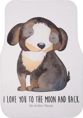 Produktbild von Mr. & Mrs. Panda Fußmatte Fürs Auto Hund Entspannen - Weiß - Geschenk, Automatte, Sprüche, Flauschig, Teppich, Liebe, Autoteppich, Süß