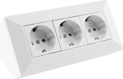Produktbild von ChiliTec 3-fach Steckdosenblock weiß 250V AC/16A Aufbaumontage