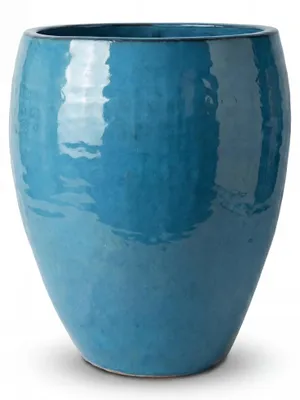 Produktbild von Provencelia Keramik Pflanzkübel Poseidon Himmelblau, Ø36 x H43 cm, frostbeständig, handgefertigt, glasiert, Outdoor, Garten, Terrasse, winterfest