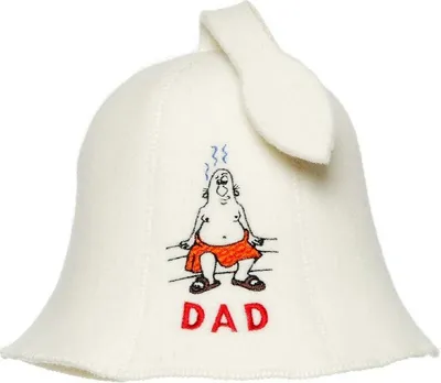 Immagine prodotto di Cappello da sauna in feltro di lana 100% da 6 mm con ricamo "DAD"