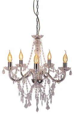 Zdjęcie produktu dla Żyrandol, metal chrom, kryształy, wys. 85 cm