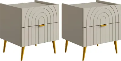 Produktbild von Set aus 2 Nachttischen mit 2 Schubladen - Beige - NORSIM by Pascal Morabito