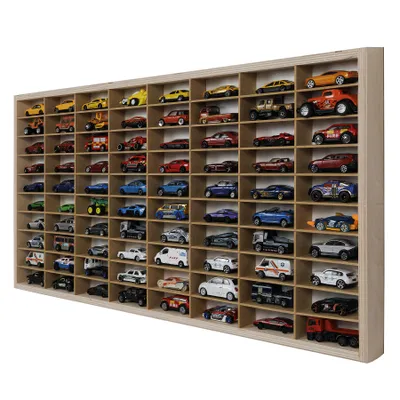 Produktbild von Regal für Modellautos  Autos Vitrine 80 Fächer HDF Holz Sammelvitrine für Modellautos 80 Fächer Organizer HDF Holz Steckregal