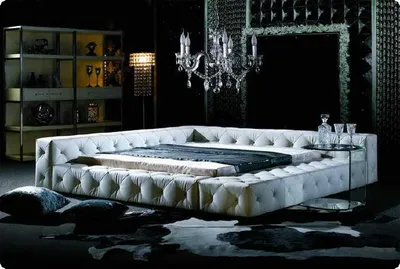 Productafbeelding van Designer luxe waterbed, complete set, tweepersoonsbed, leer, hotelkwaliteit