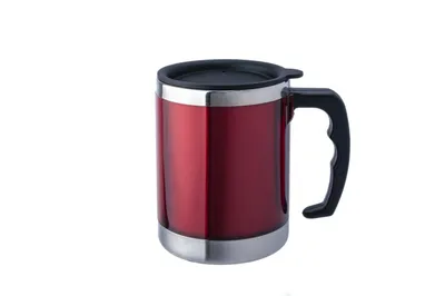 Produktbild von BasicNature Edelstahl Thermobecher 'Mug' feuerrot 0,42 L