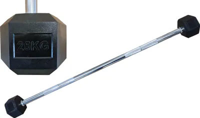 Image de Haltère hexagonal HEX à deux bras 25 kg droit caoutchouté