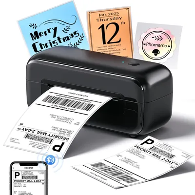 Produktbild von Thermodrucker Etikettendrucker Versandetikettendrucker - Bluetooth und USB - 4 x 6 Zoll - Thermodruck - Schwarz