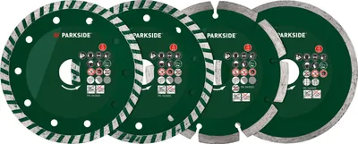 Produktbild von PARKSIDE® Diamant-Trennscheiben-Set / Trennscheiben-Set »PWSZS 1« (Diamant Trennscheiben 4-teilig)
