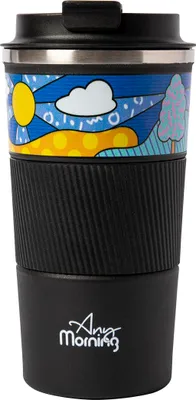 Produktbild von Any Morning Thermobecher 500 ml – Vakuumisolierter Edelstahl-To-Go-Becher mit Schnappverschluss – Auslaufsicher – Für Büro, Zuhause & Reisen