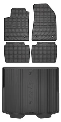 Imagen del producto de Alfombrillas de goma + bandeja de maletero para Fiat Croma II 2005-2011 (familiar) – juego de 5 piezas, , a medida – Wielganizator SolidPRO