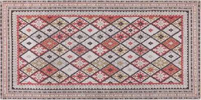Zdjęcie produktu dla BELIANI Dywan wielokolorowy bawełniany 80 x 150 cm wzór nowowczesny geometryczny dekoracja do mieszkania