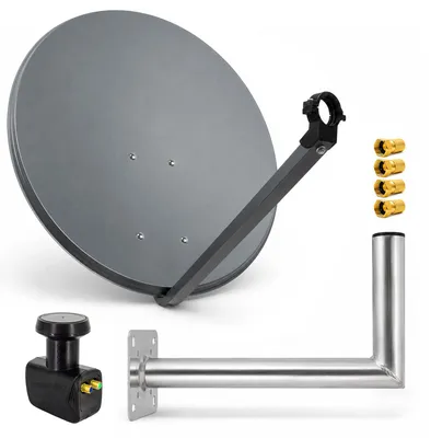 Produktbild von PremiumX SAT Anlage 80cm Antenne Twin LNB F-Stecker Wandhalter 45cm