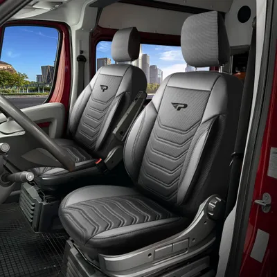Zdjęcie produktu dla Pokrowce na siedzenia Toyota ProAce 2016 – obecnie – Florida czarny/szary – idealne dopasowanie (siedzenie/siedzenie)