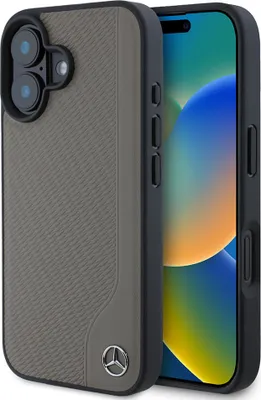 Obrázek produktu pro Mercedes-Benz iPhone 16 Zadní kryt pouzdra - imitace dřeva Magsafe - černý