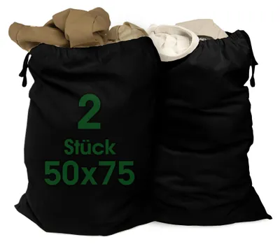 Imagen del producto de ELES VIDA® - 2 bolsas para la colada, tamaño 50x75 cm, hechas de 100% algodón - Extra grandes