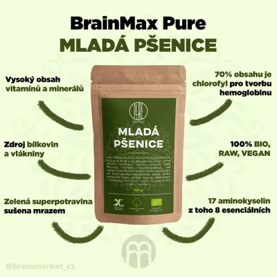 Imagen del producto de BrainMax, trigo joven orgánico, 150 g