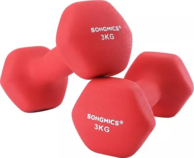 Zdjęcie produktu dla Zestaw hantli In And OutdoorMatch Zaria - 2x3,0kg - Czerwony - 20x8,5cm - Dom - Siłownia - Biuro