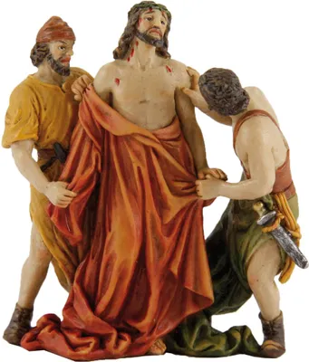 Produktbild von FADEDA Passionsfiguren: Kleiderraub   / Höhe:5 cm / handbemalt / detailgetreue Krippen Figuren - Weihnachten Tisch Dekoration Krippe Zubehör