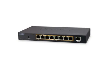 Produktbild von PLANET 8-Port 10/100/1000T 802.3at PoE 1-Port Gigabit Desktop Switch, Unmanaged, Gigabit Ethernet (10/100/1000), Power over Ethernet (PoE)