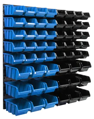 Image de Organisateur mural pour outils, en plastique, dimensions 58 x 116 cm, compatible avec différents outils, fixation murale, configuration réglable
