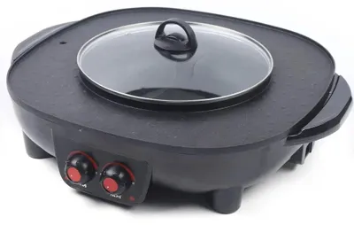Obrázok produktu pre Hot Pot & Grill, nepriľnavá povrchová úprava, nastaviteľná regulácia teploty, čierna