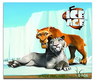 Produktbild von Ice Age Diego And Shira - Aufnäher, Bügelbild, Aufbügler, Applikationen, Patches, Flicken, Größe: 7 x 6 cm