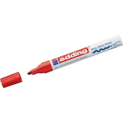 Produktbild von Edding 750, Rot, Feine Spitze, Weiß, Aluminium, Fettdruck, 2 mm