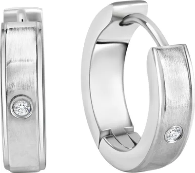 Produktbild von Damen Ohrringe Edelstahl Edelstahl glanz/matt mit weißem Zirkonia