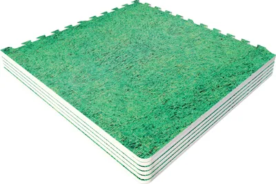 Produktbild von GORILLA SPORTS® Schutzmatten - 6 Matten mit 12 Endstücke, 60 x 60 x 1,2 cm, Rutschfeste, EVA Schaumstoff, Grasoptik - Bodenschutzmatten Fitness, Bodenmatten, Puzzlematten, Unterlegmatten, Poolmatte
