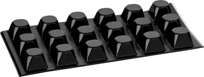 Produktbild von haggiy Elastikpuffer selbstklebend - quadratisch, schwarz 20,5x20,5 mm | Höhe: 13,2 mm (18 Stück)