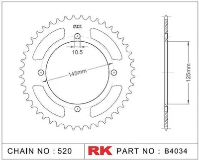 Produktbild von Rk Kettenrad 520 40z Stahl silber