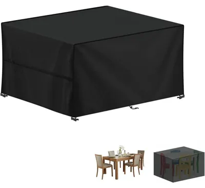 Image de Housse de protection pour mobilier de jardin, rectangulaire, 120x80x75 cm, tissu Oxford 420D, imperméable et résistant au vent