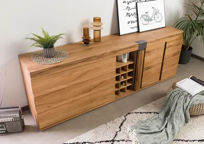 Produktbild von MASSIVMOEBEL24 Sideboard Wild-/Zerreiche 220x45x75 natur geölt NEW AMSTERDAM #17