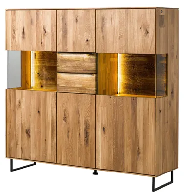 Immagine prodotto di MASSIVMOEBEL24 | Credenza in legno di quercia 148x43x144 oliato naturale WIEN #226