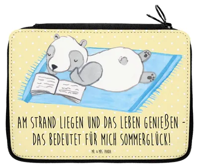 Produktbild von Mr. & Mrs. Panda Etui Sommerglück Motiv - Gelb Pastell - Geschenk, Federmäppchen, Sommerferien, Federtasche, Schlampermäppchen, Designs, Summer Feelings, Sommergefühle