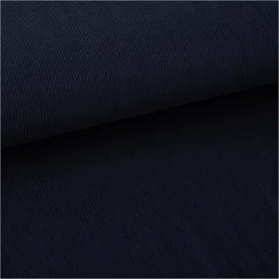 Produktbild von Jerseystoff Meterware Rippjersey Feinstrick einfarbig dunkelblau 1,45m