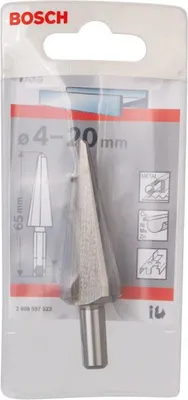 Produktbild von Blechschälbohrer HSS, Sechskantschaft, 4 - 20 mm, 65 mm, 1/4-Zoll