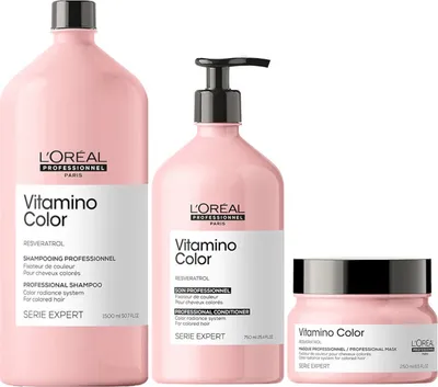 Zdjęcie produktu dla Loreal Vitamino Color Szampon 1500ml + Loreal Vitamino Color Odżywka 750ml + Loreal Vitamino Color Maska 250ml NOWOŚĆ