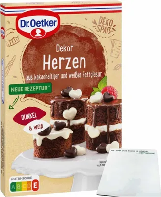 Produktbild von Dr. Oetker Schoko Dekor Herzen (47g Packung) + usy Block