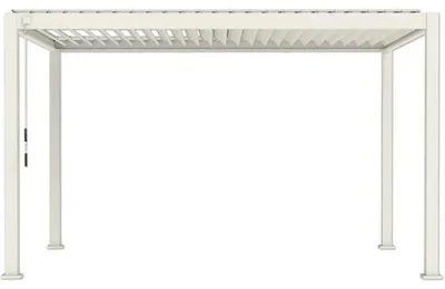 Produktbild von Premium Pergola Mirador Lamellendach, Pfostenstärke 11 x 11 cm, inkl. Sonnenrollo 4 m 300 x 400 cm latte - ähnlich RAL90