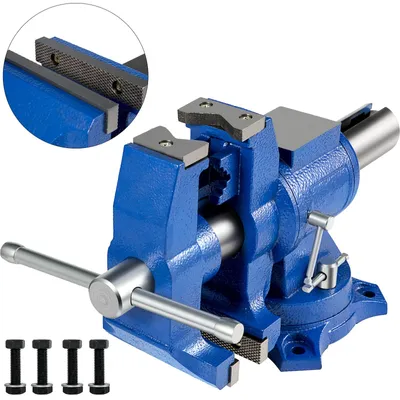 Produktbild von VEVOR Universalschraubstock – 6-Zoll (150 mm) Bankschraubstock mit 360° drehbarem Kopf und schwenkbarer Basis, schwerer Mehrzweck-Schraubstock