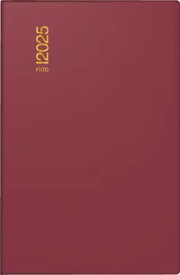 Produktbild von rido/idé Taschenkalender Modell partner/Industrie I (2025), 2 Seiten = 1 Woche, A7, 224 Seiten, Kunststoff-Einband, bordeaux