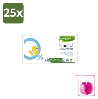 Produktbild von 25 x Neutral Baby Feuchttücher - parfumfrei - plastikfrei - Sparpackung - 25 Stücke