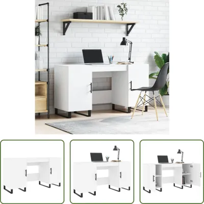 Produktbild von The Living Store Schreibtisch Weiß 140x50x75 cm Holzwerkstoff