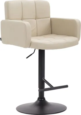 Zdjęcie produktu dla Design Stołek barowy imitacja skóry - Komfortowy stołek barowy - Obrotowy 360°, z regulacją wysokości