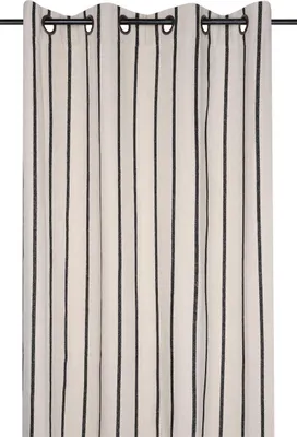 Produktbild von Baumwollvorhang mit Ösen TROP schwarze Streifen, 135 x 260 cm