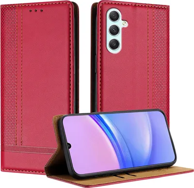 Obrázek produktu pro Pouzdro pro Samsung Galaxy A35 5G kožené flipové pouzdro s funkcí stojánku červené